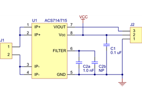 Pololu ACS714-ACS715 current sensor carrier schematic diagram